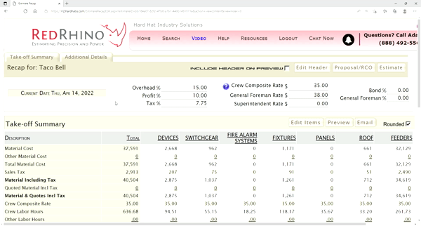 Red rhino is an online electrical estimating software that provides you with advanced capabilities required by today's contractors to estimate quickly, . Electrical Estimating Software Red Rhino