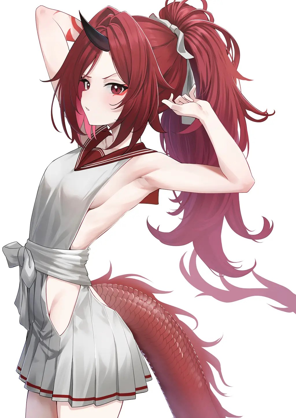 Tags: Anime, GENE78113263, Blue Archive, Fuwa Renge, Dragon Tail. 