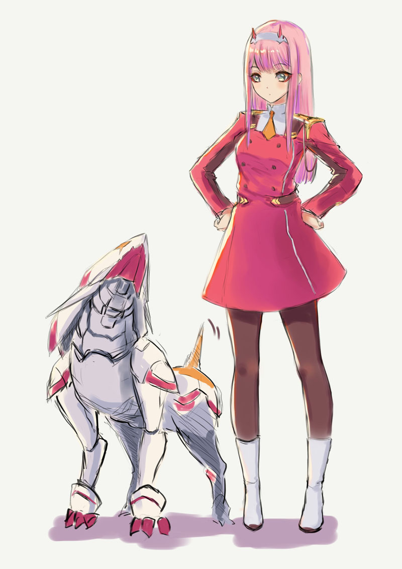 Hiro × zero two | darling in the franxx. Anime Zero Two Drawing