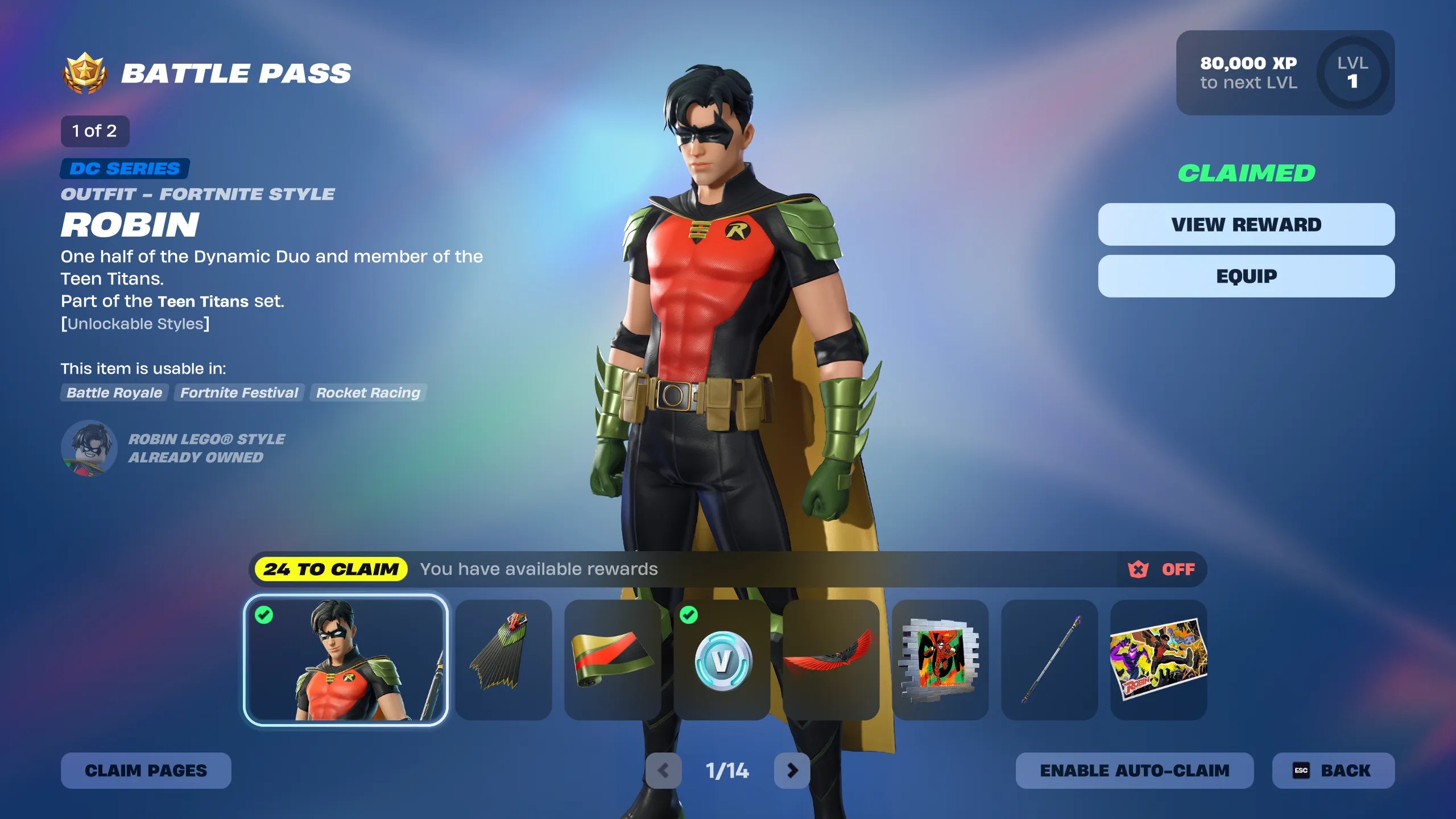 Full Fortnite Super Battle Pass Showcase Robin Battle Pass Page 