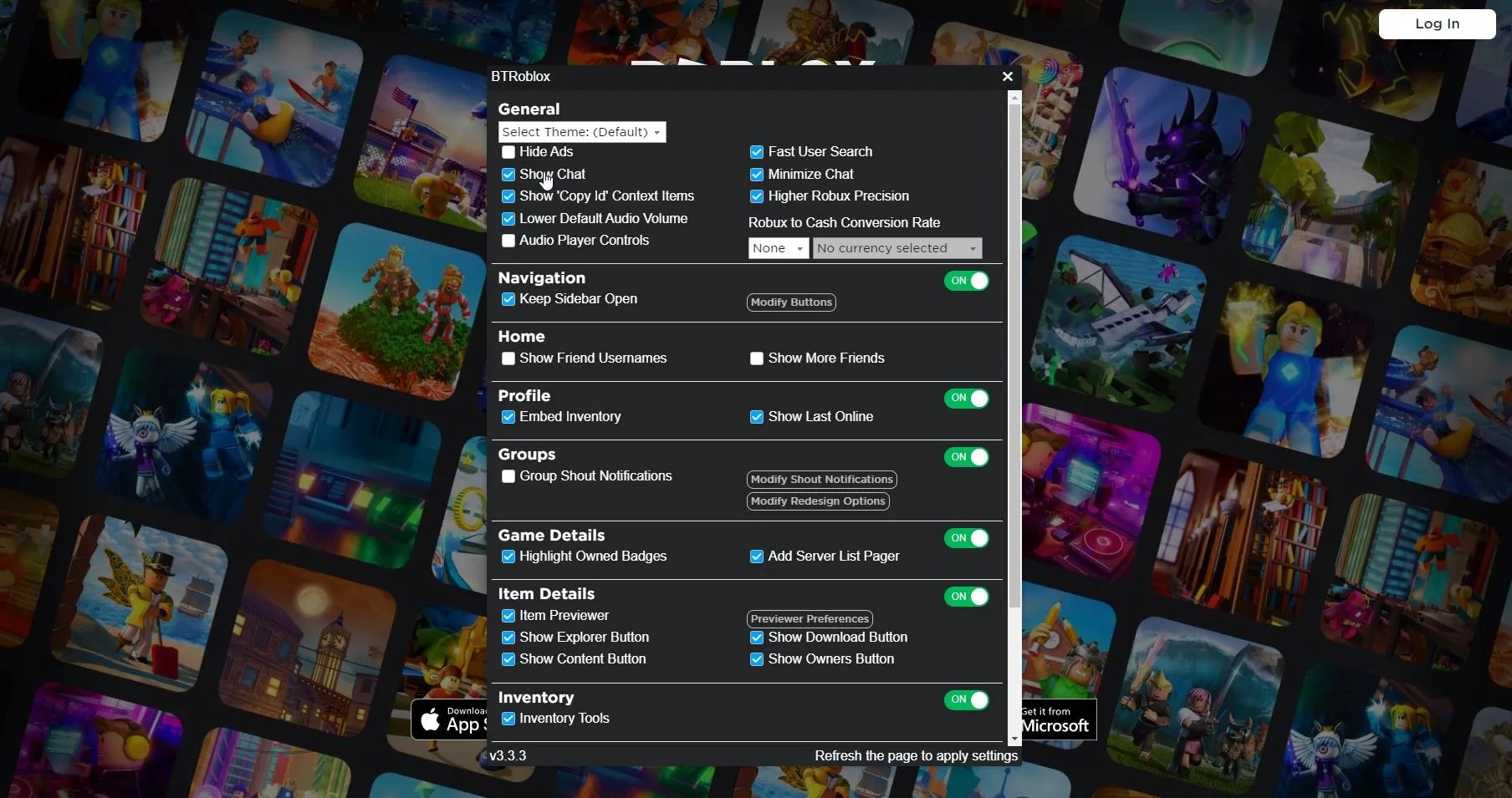 The 6 Best Chrome Extensions To Enhance Roblox Btroblox Chrome Extensions Screenshot 