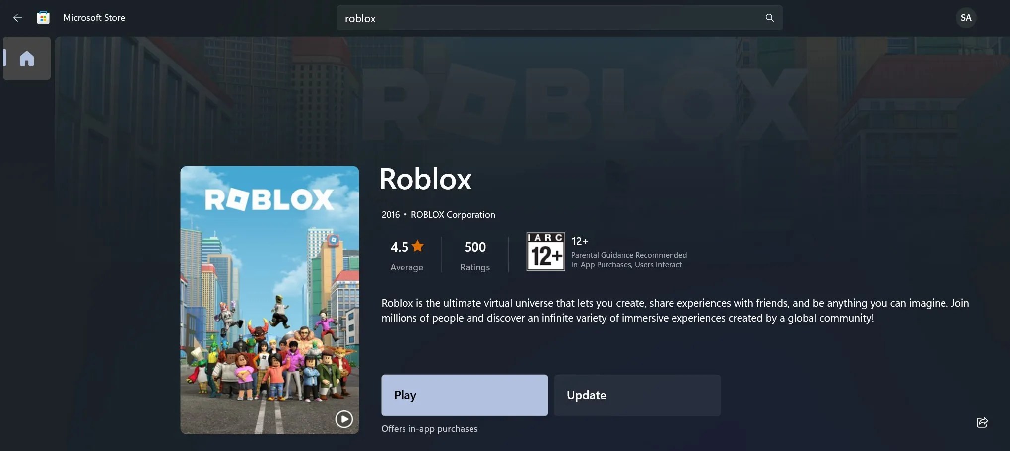 Roblox On Your PC A Simple Guide To Downloading From Microsoft Roblox Microsoft Store App Listing On Windows 