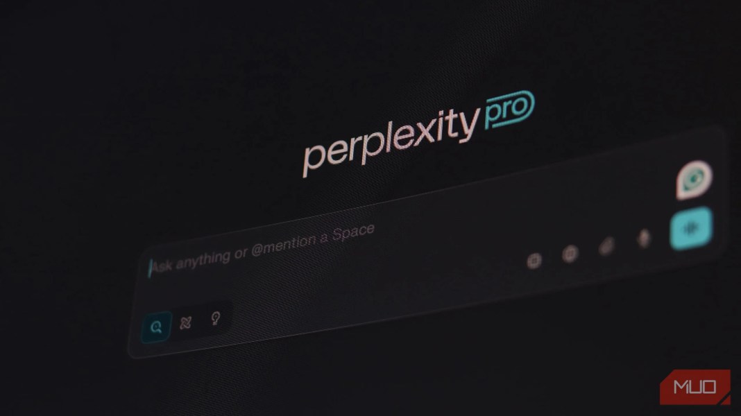 Perplexity user interface on web browsers