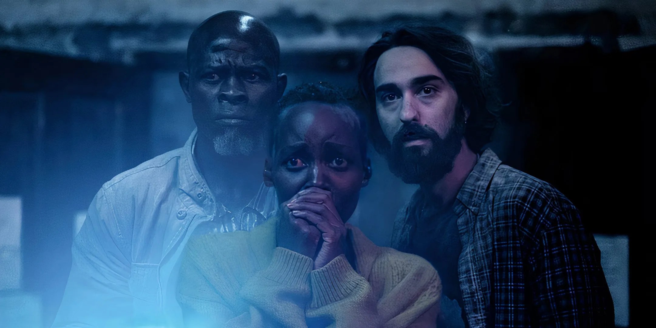 Djimon Hounsou, Lupita Nyong'o y Alex Wolff en un lugar tranquilo: Día uno