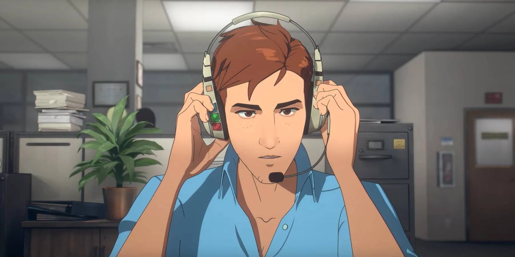 Enviar personaje principal de Robert Robertson asumiendo un nuevo rol en Superhero Dispatch Center