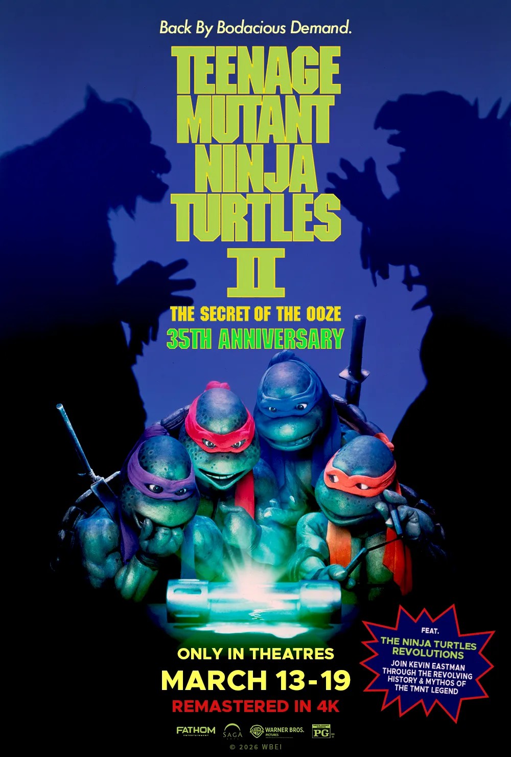 Teenage Mutant Ninja Turtles II Returns to Theaters for thirty fifth Anniversary