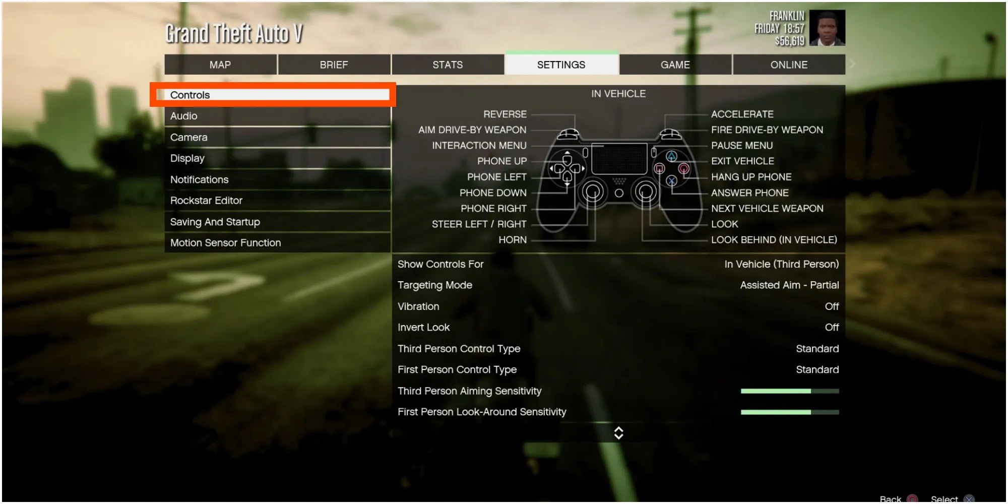 Gta Online How To Get Tactical Gear At Amelia Harker Blog GTA V Controls Settings Highlighted 