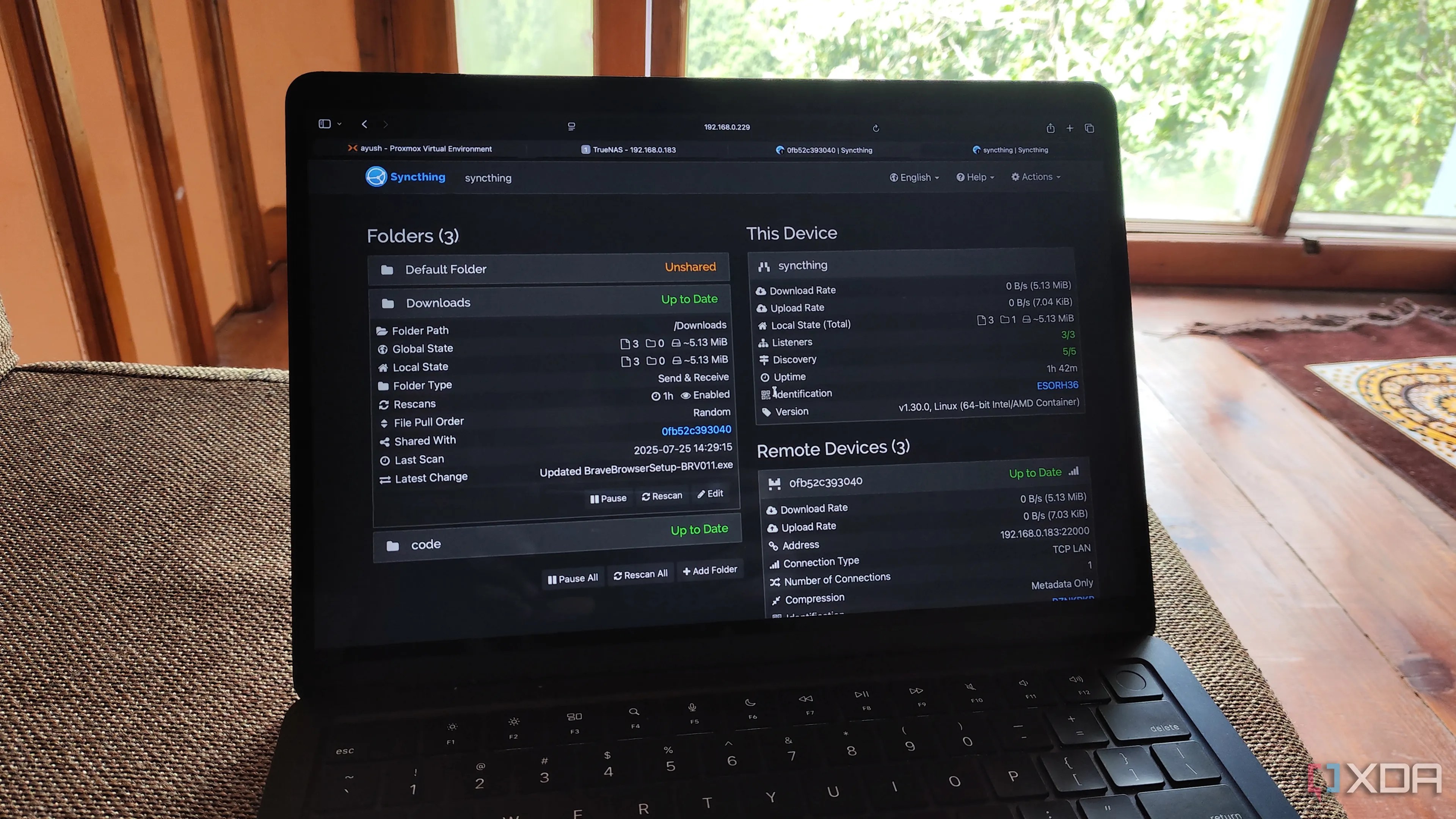 Syncthing keeps every device I own in sync without a single file ever touching a cloud server
