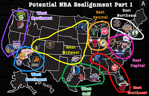 What Would NBA Maps Look Like With Teams Plus That Steve Ballmer Alignment.