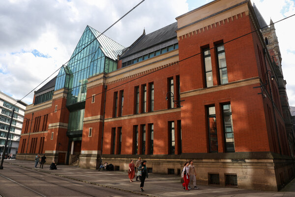 A red brick municipal building.