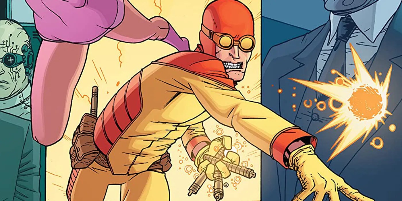 Rex-Splode from Invincible throwing energized bombs.