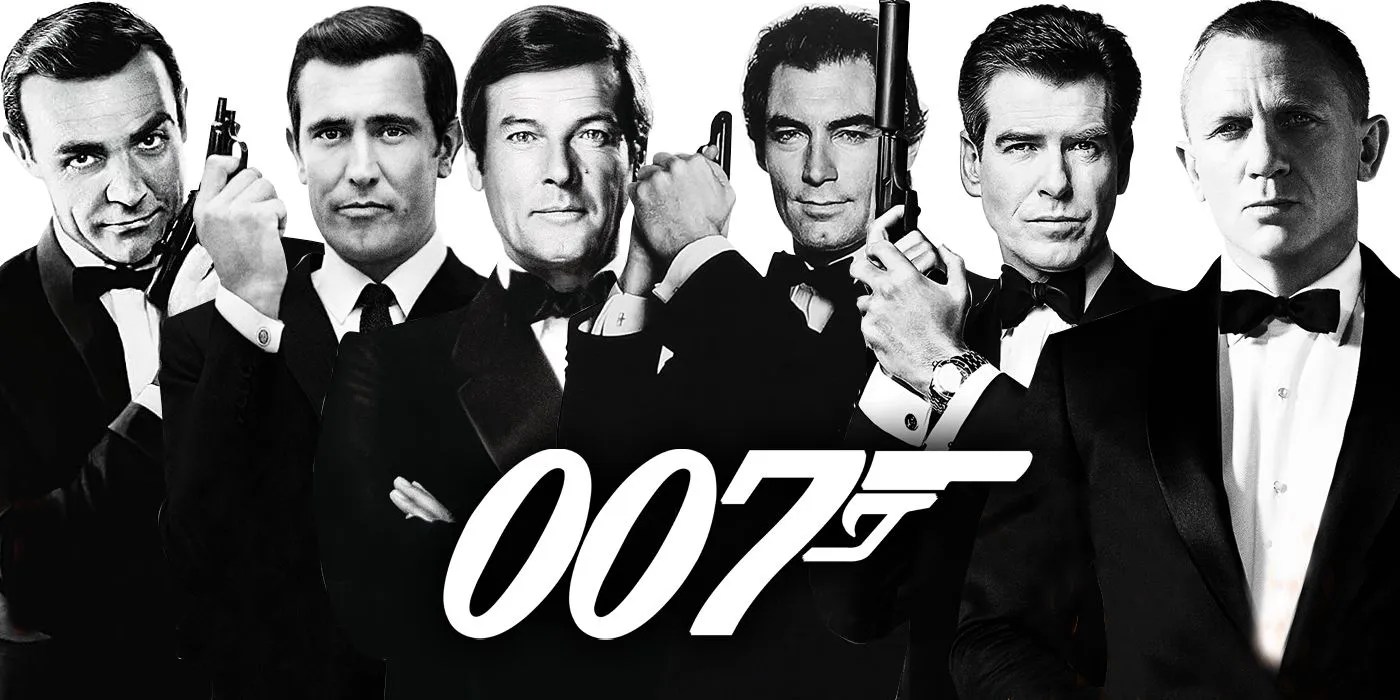 Daniel Craig Recalls Rejecting First Offer to Play James Bond Every James Bond actor together in black and white.