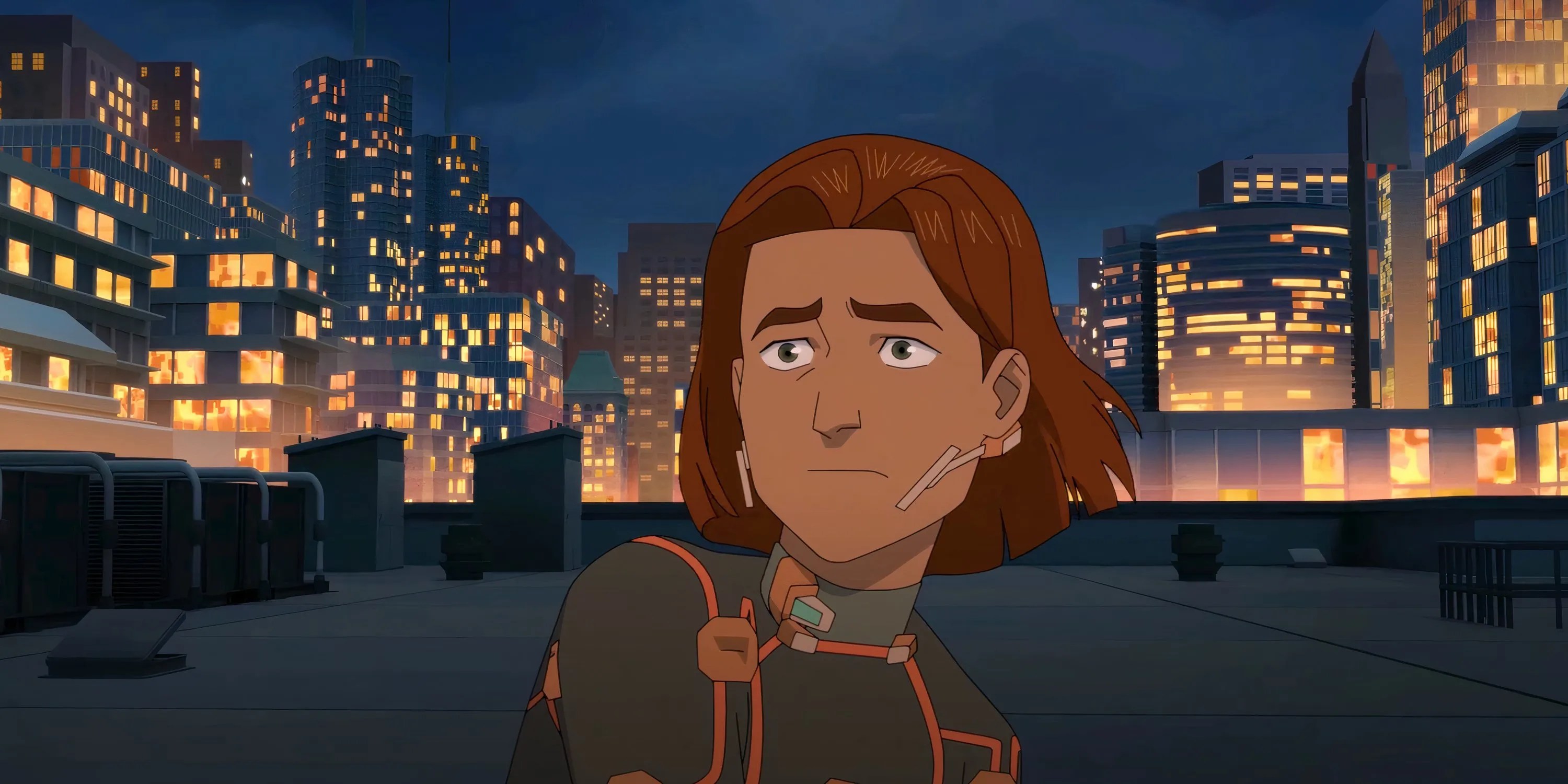 Rudy looks at Rex dying in Invincible