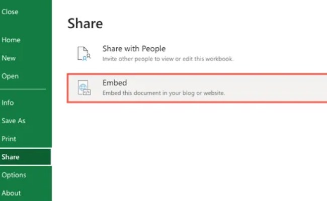 How To Embed A Microsoft Excel Sheet On Your Blog Or Site