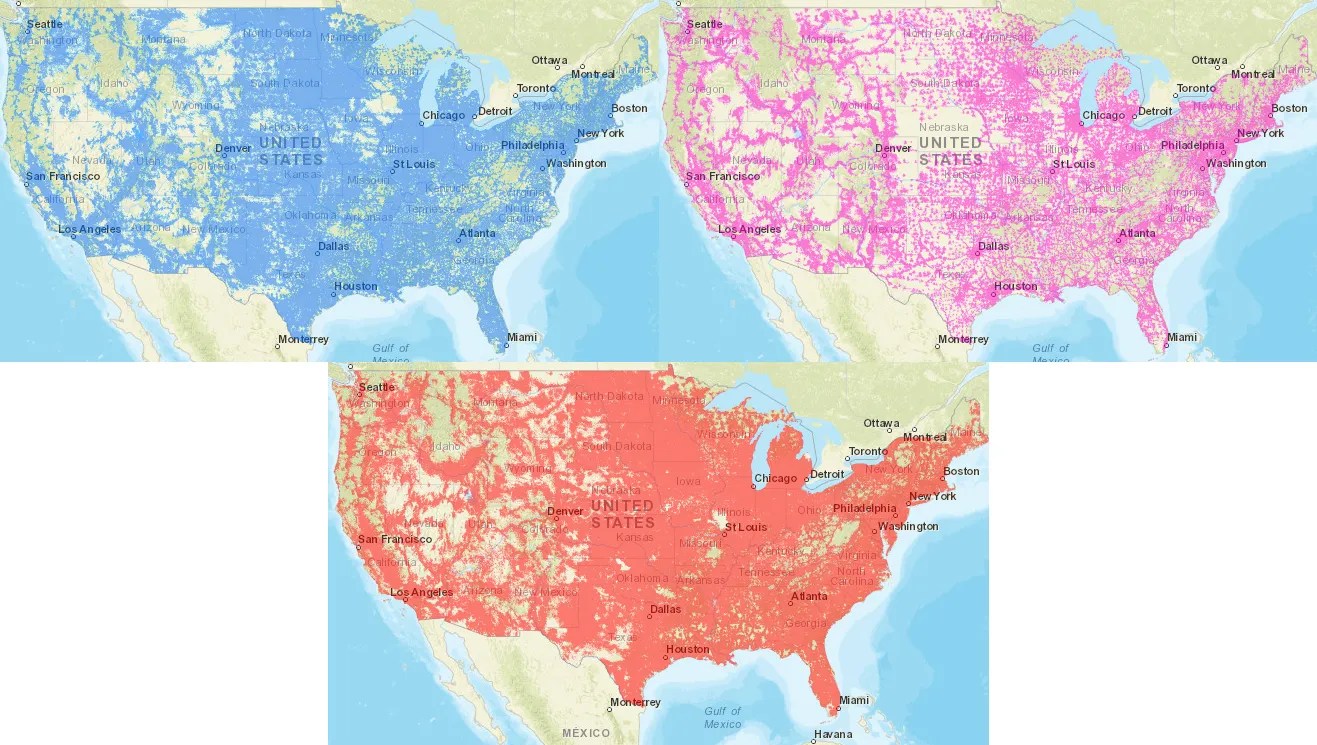 How Does Tello Mobile Compare To AT T Verizon And T Mobile Coverage Maps Lte 