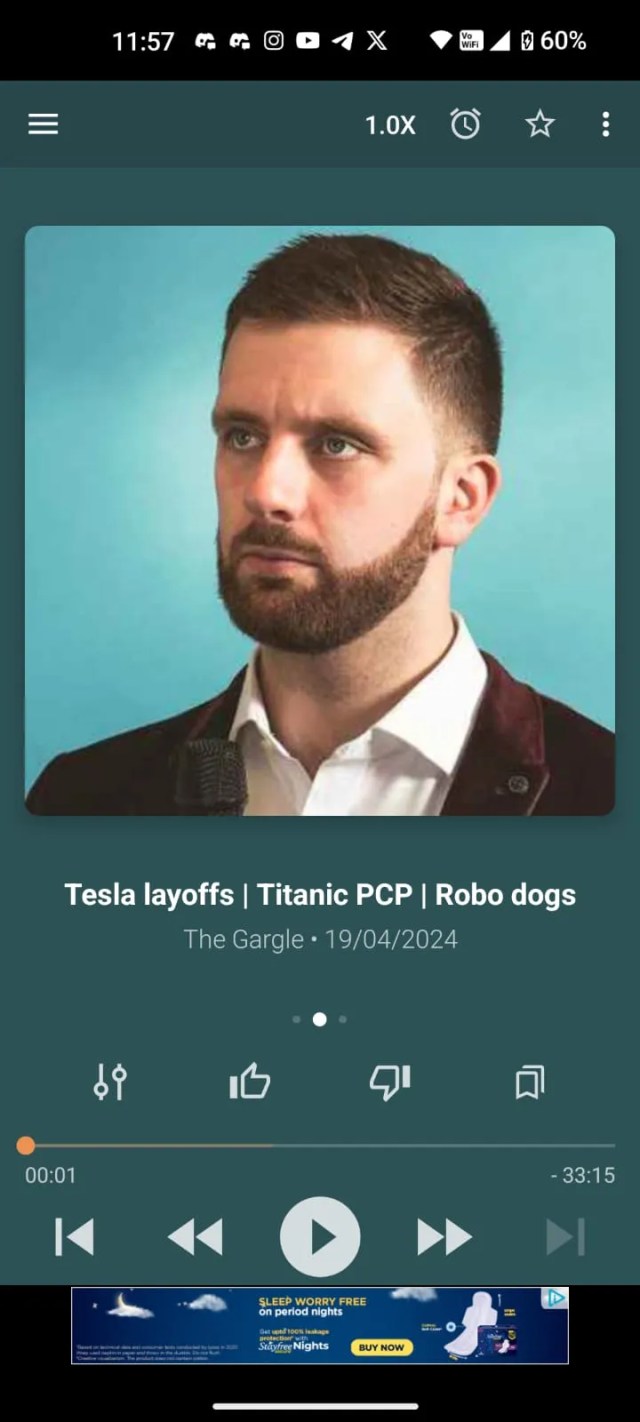 Screenshot of the Podcast Addict app on Android
