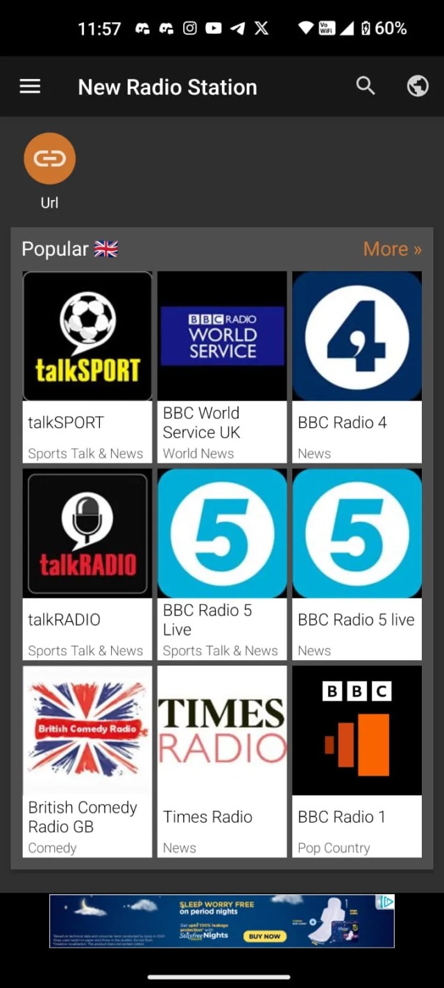 Screenshot of the Podcast Addict app on Android