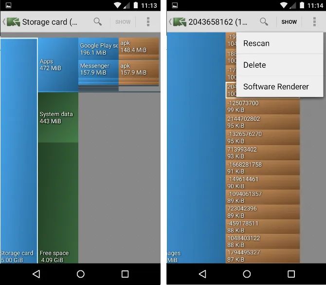 Android App Diskusage Brian Carnell Com - Mobile City Arts for Desktop