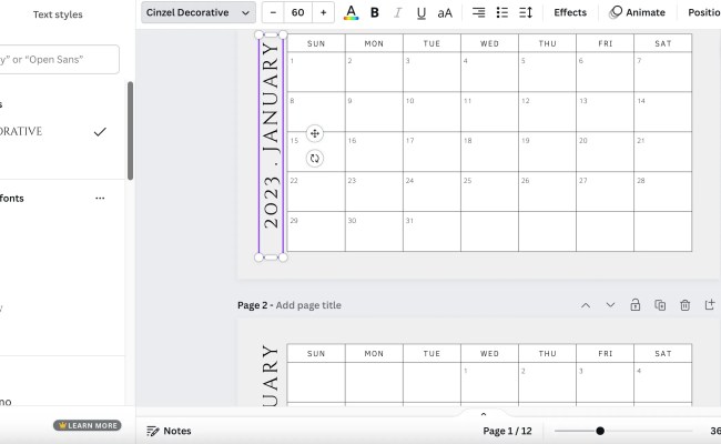 How To Make Your Own Printable Calendar Using Canva