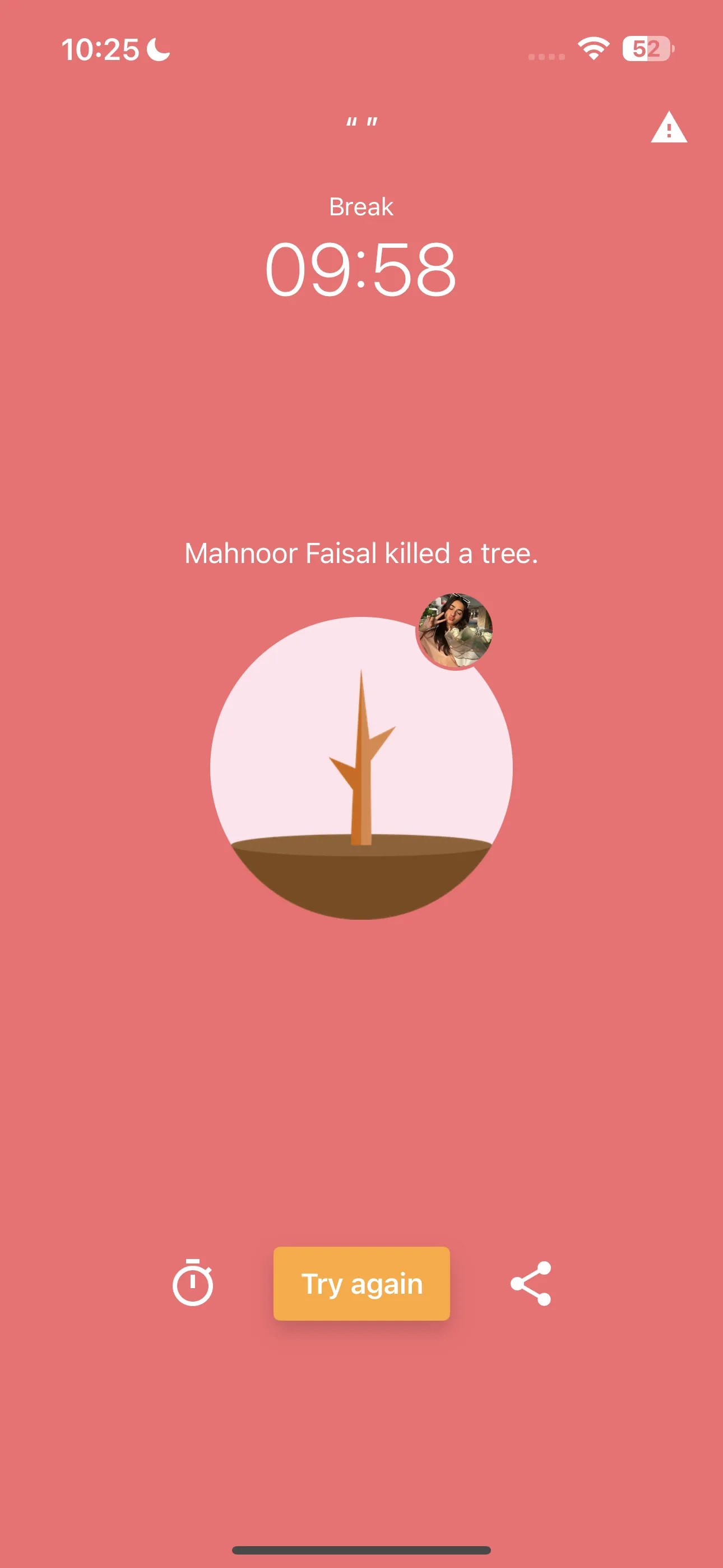 Killing a tree in the Flora app