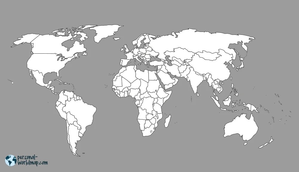 Weltkarte din a4 zum ausdrucken kostenlos best micro sim. my travel map - visited countries map - travel map - highlight and mark the countries you have ...