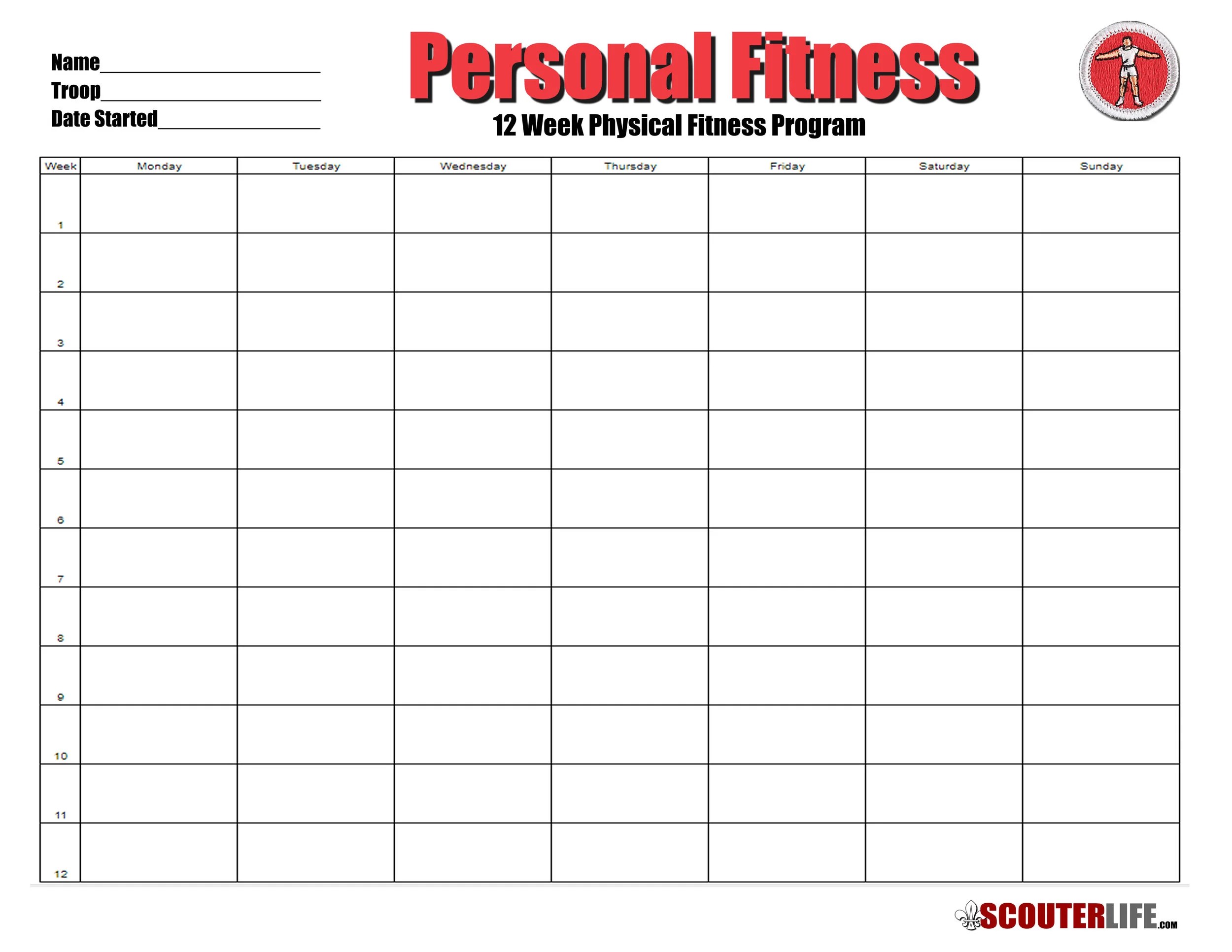 12 Week Physical Fitness Program Scouterlife 12 Week Physical Fitness Program Scouterlife