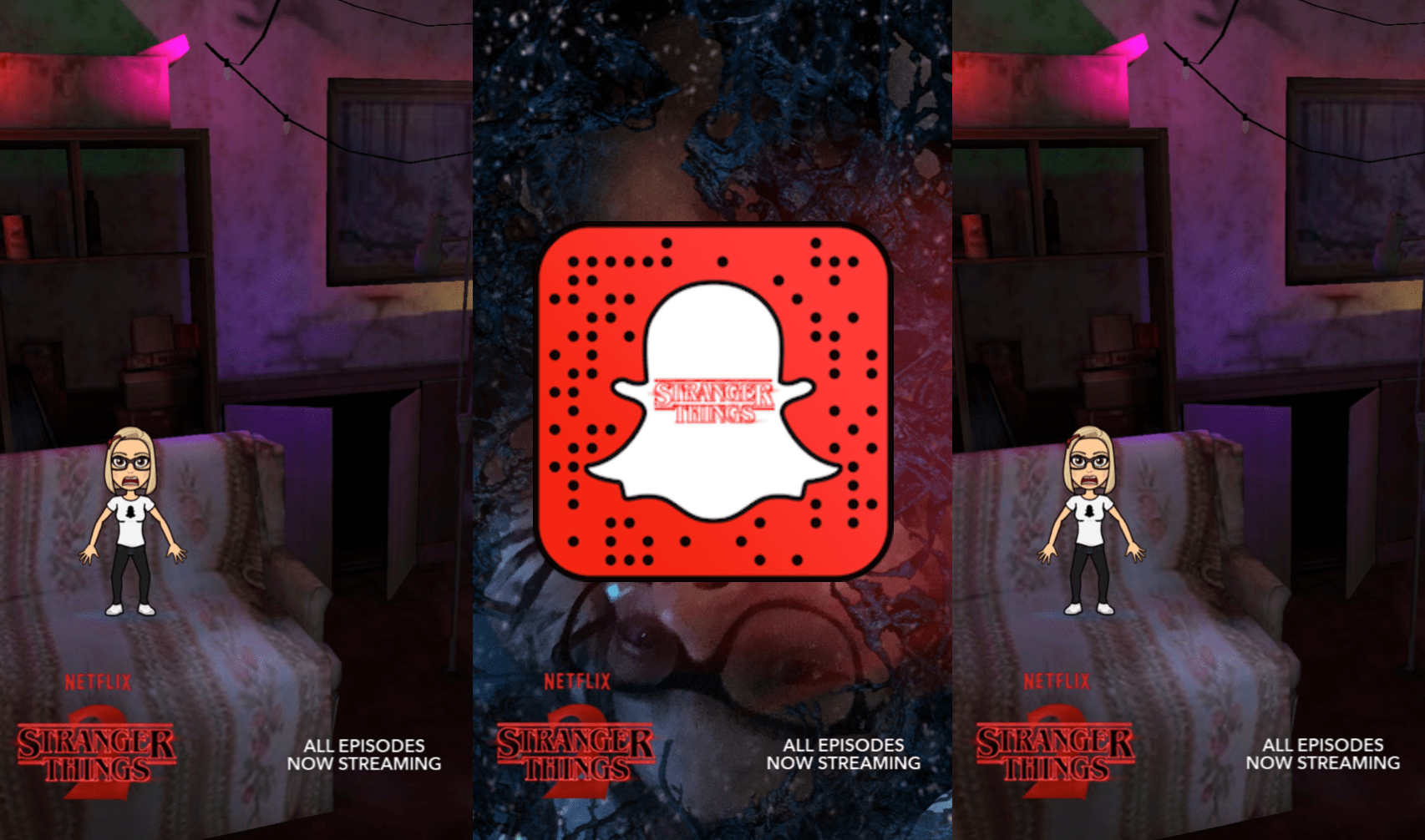 Lade bitmoji und genieße die app auf deinem iphone, ipad und ipod touch. Stranger Things Snapchat Filter Has Arrived And It S Really Scary Snapchatdaily