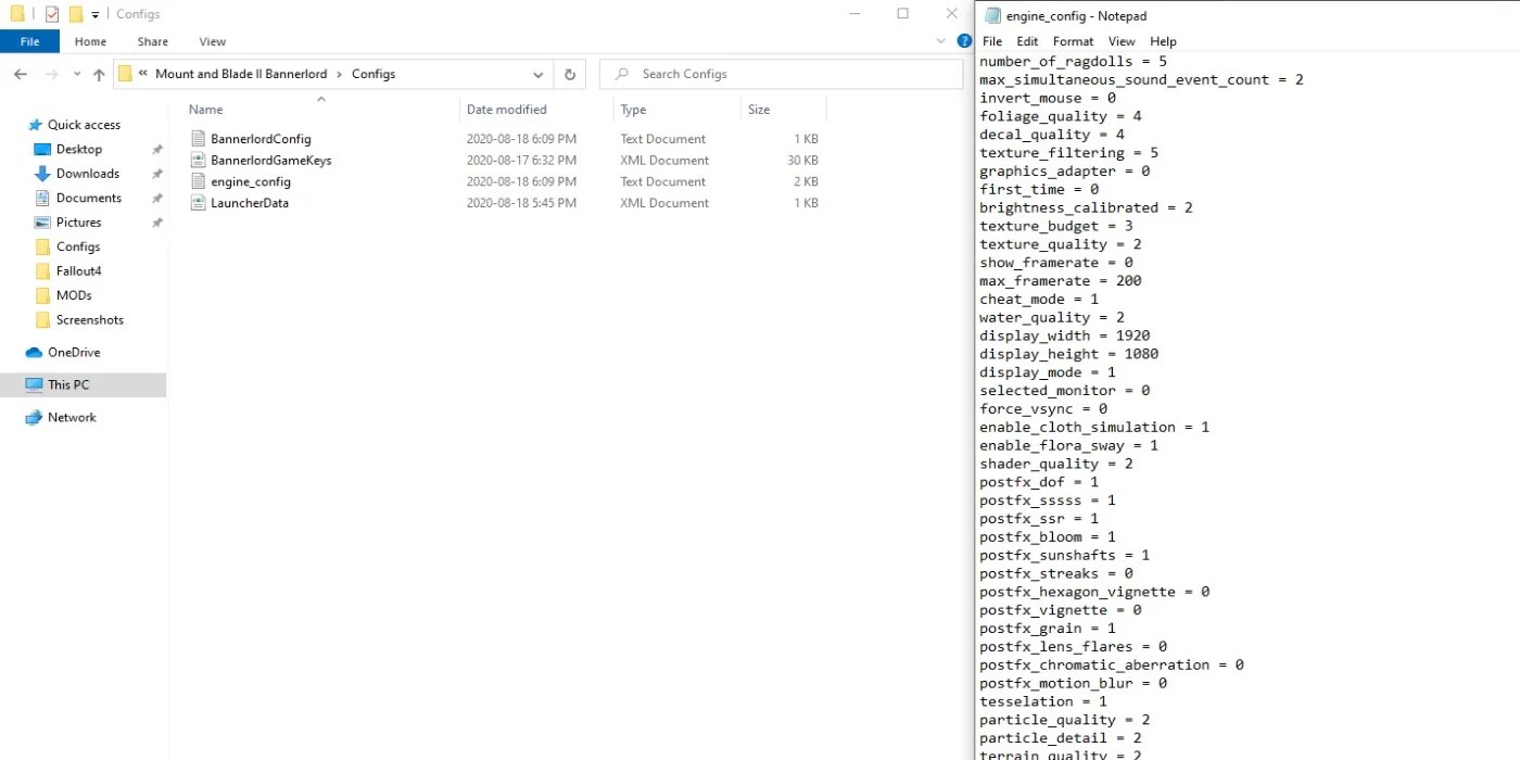 Una pantalla de PC de escritorio con el archivo de configuración para el montaje y la cuchilla 2 abierta
