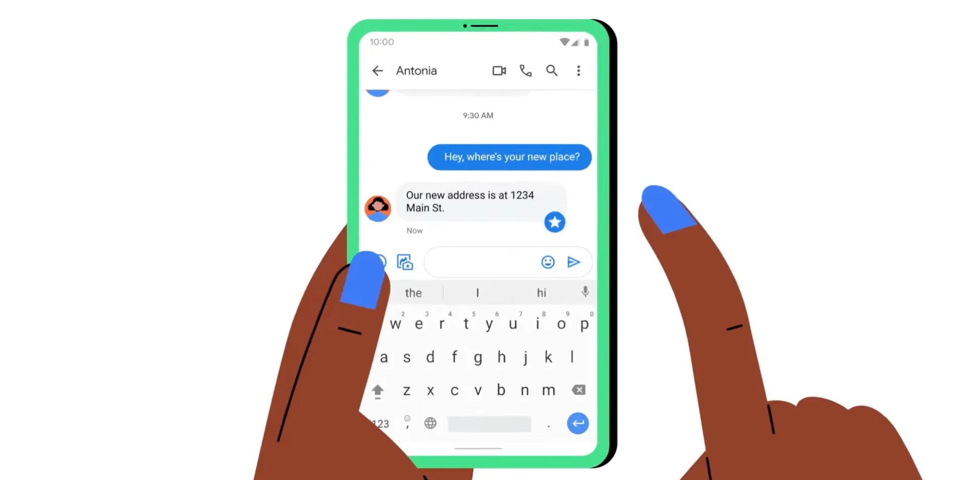 Función de mensajes de estrella en mensajes de Google