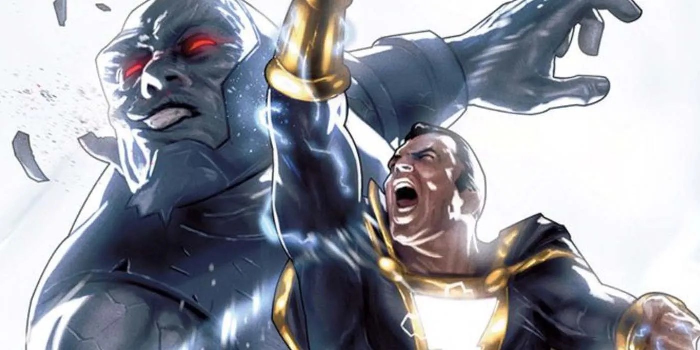 Black Adam gets a good punch in on Darkseid.