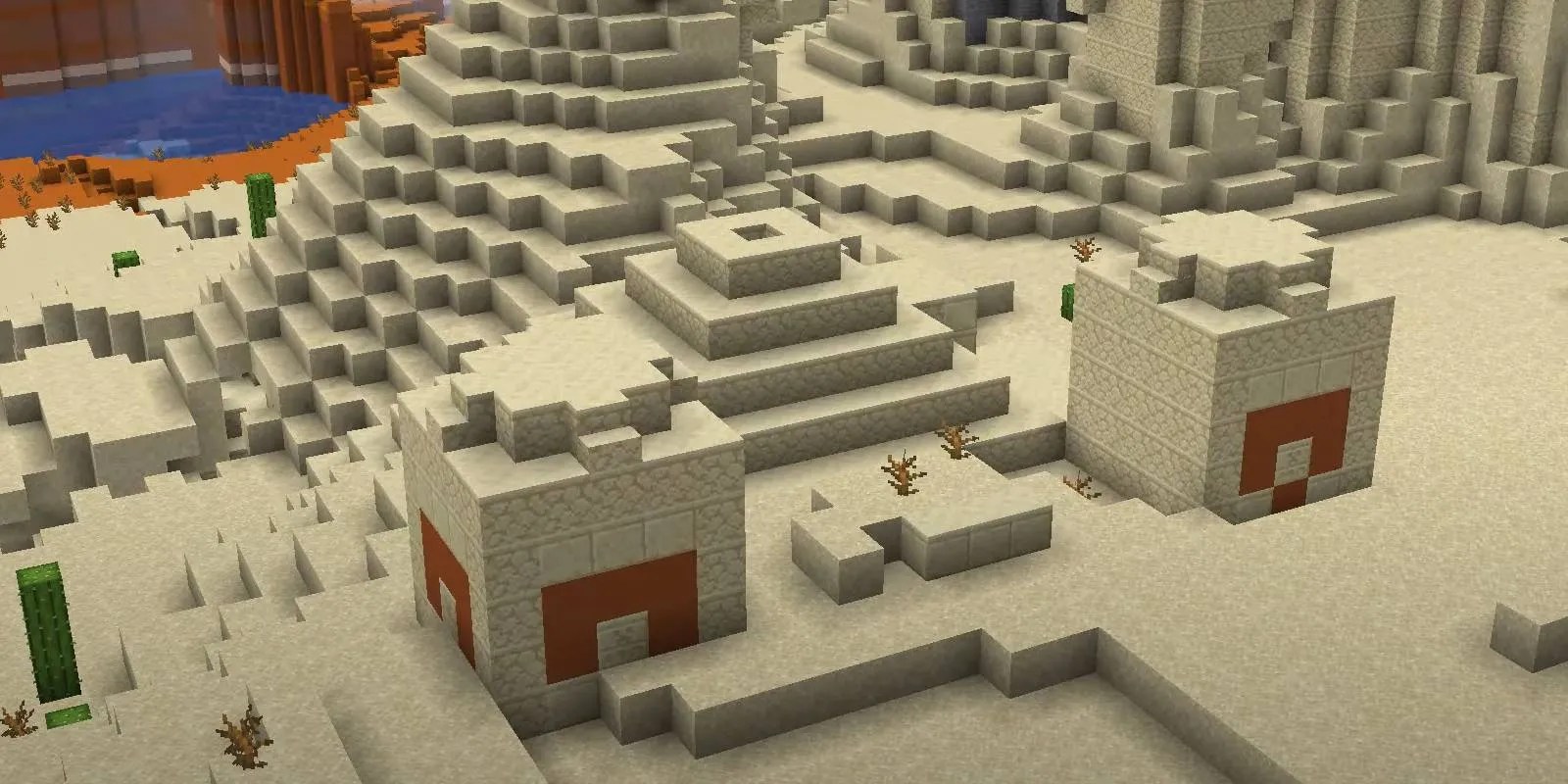 Minecraft desert temple with world seed diamonds