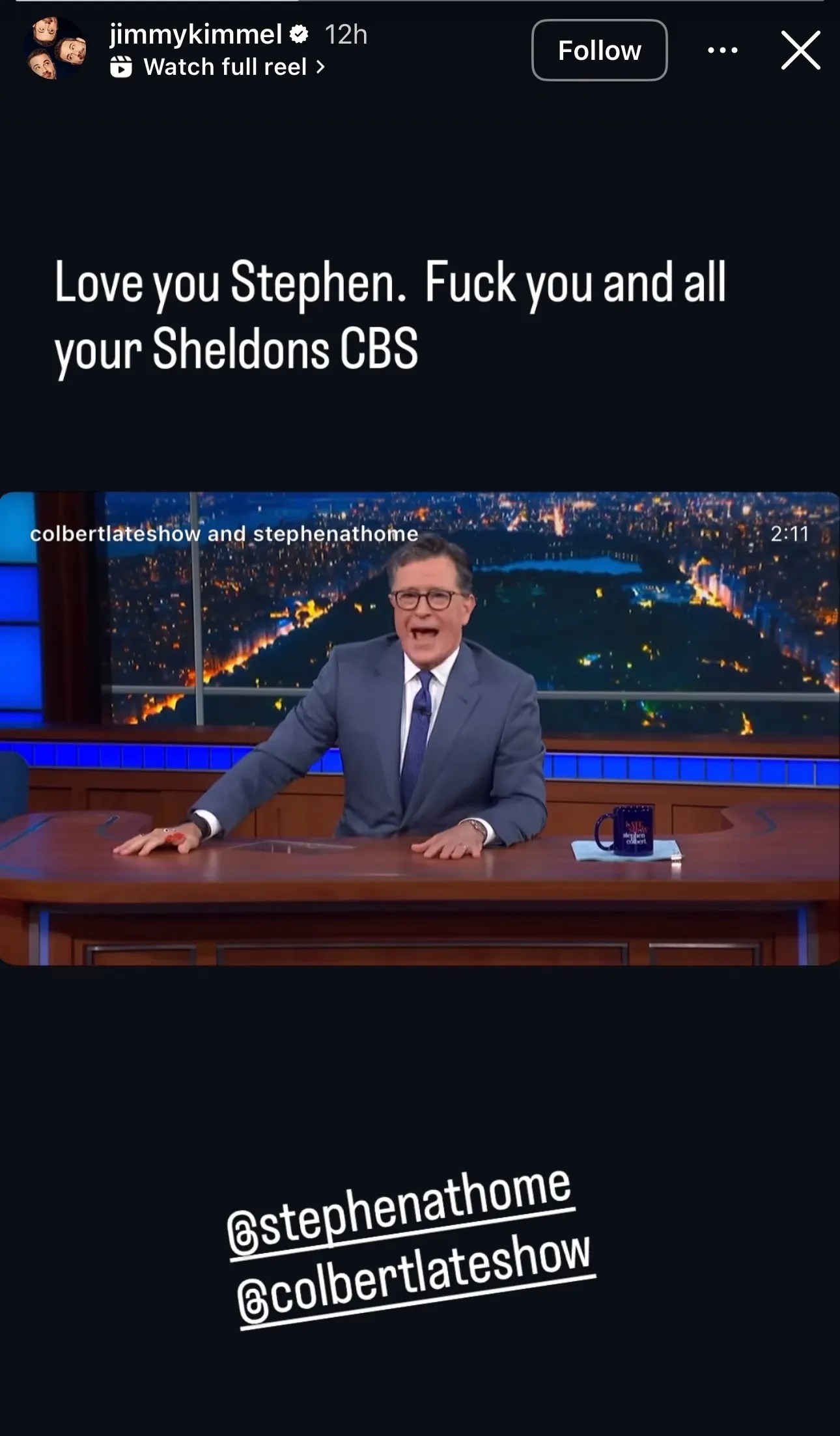 Jimmy Kimmel Responds To The Late Present With Stephen Colbert With A Quick However Strongly-Worded Message For CBS