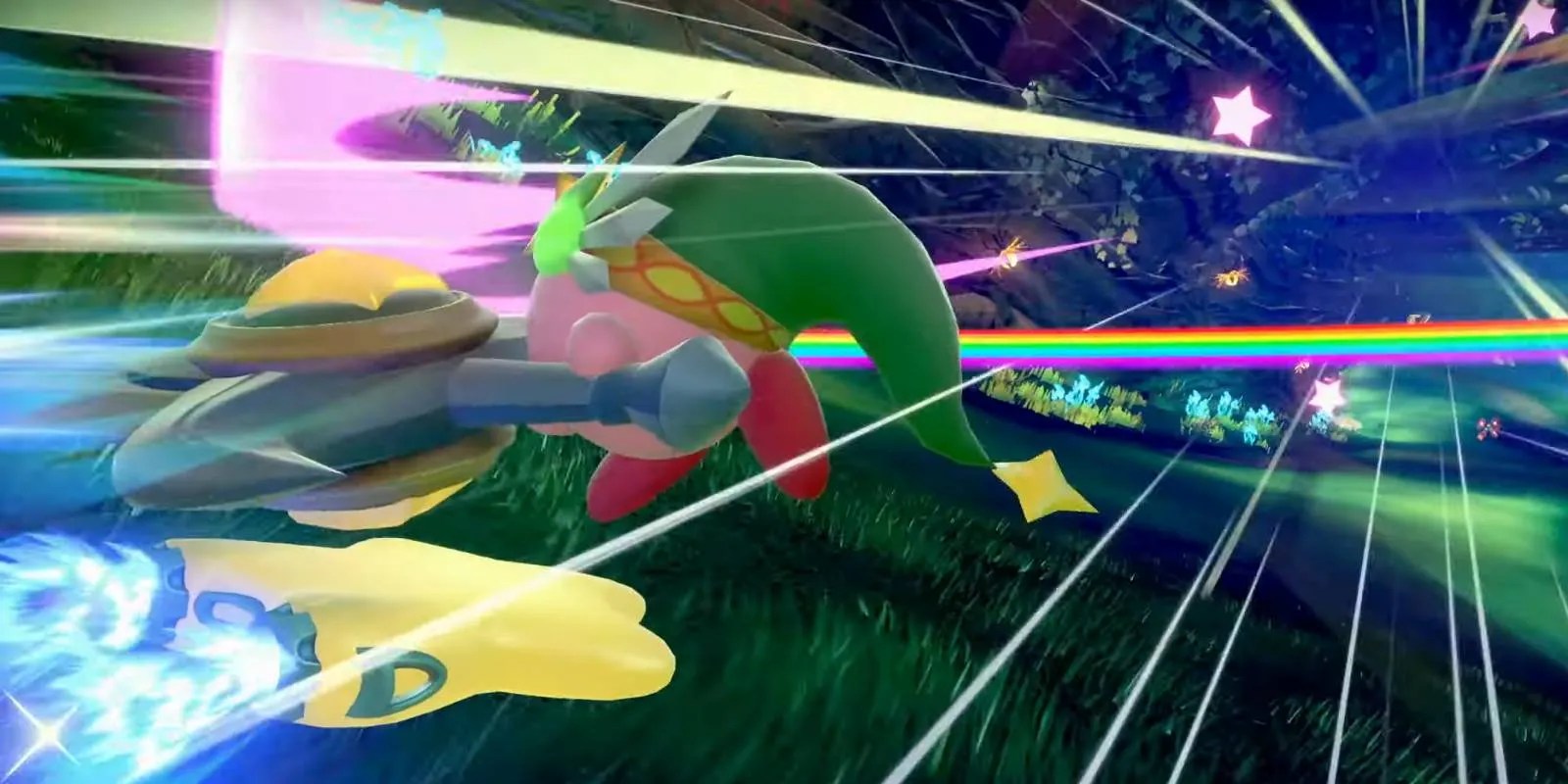 Kirby Air Riders Kirby usando Ultra Sword Special Move