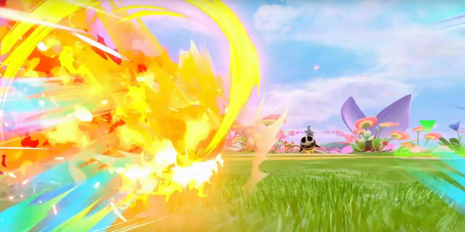 Kirby Air Riders Red Kirby utilizando Burn Special Habilidad