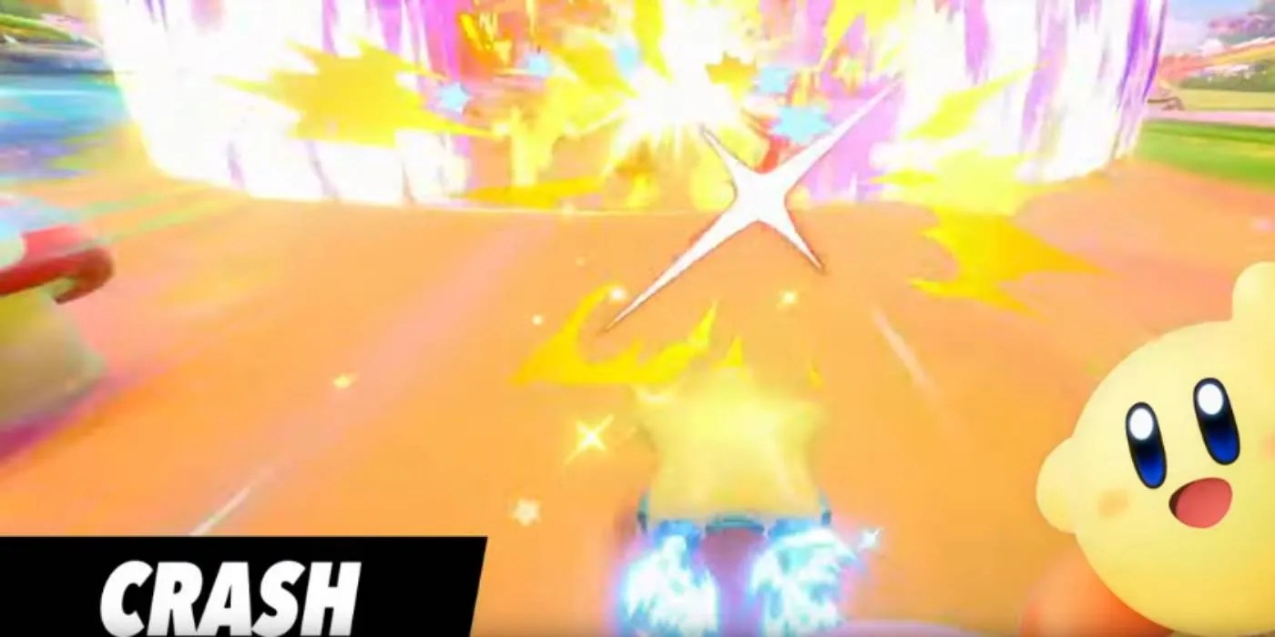 Kirby Air Riders Yellow Kirby utilizando Crash Special Habilidad