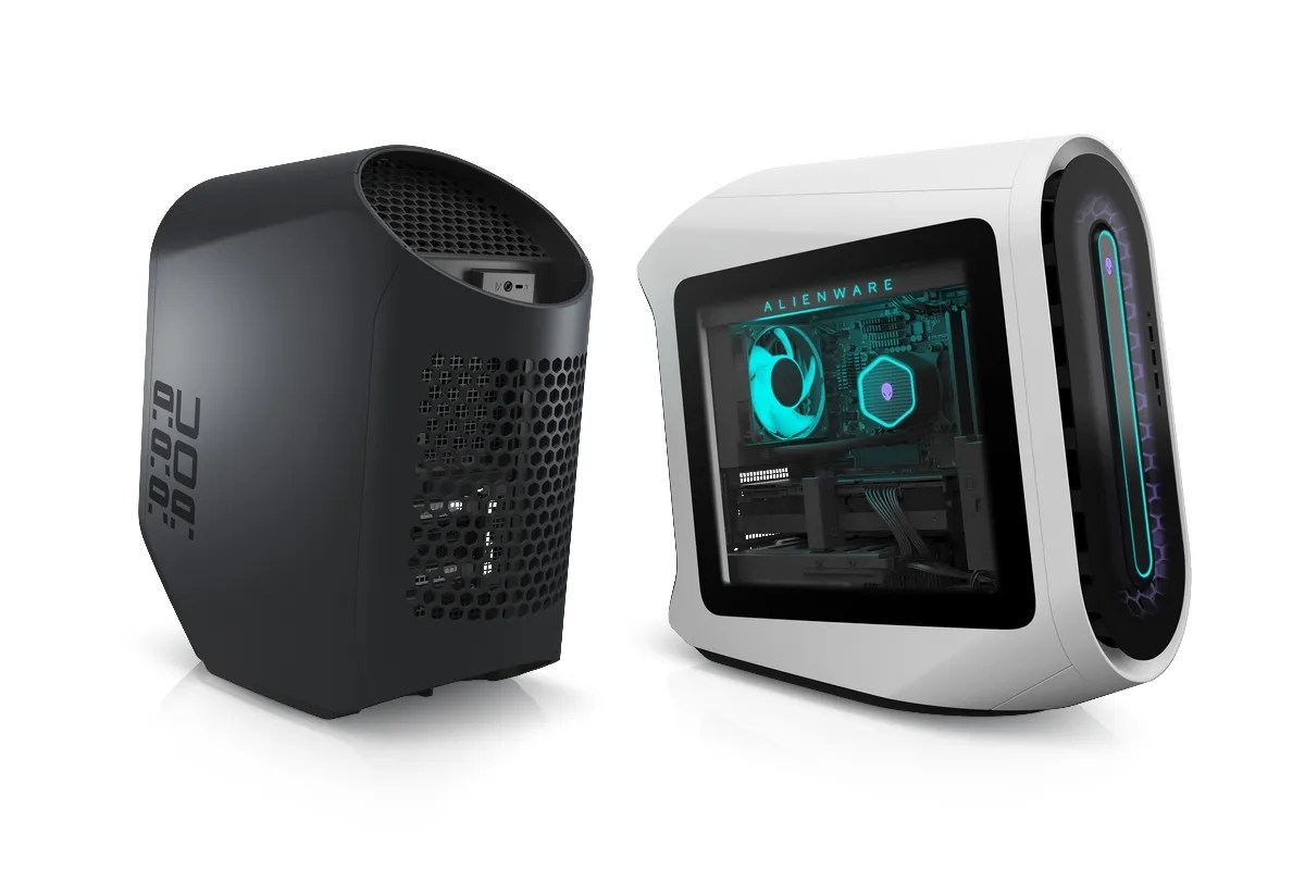Alienware S New Aurora Desktop Gaming PC Is Cooler And Quieter Alienware Aurora Front And Back 