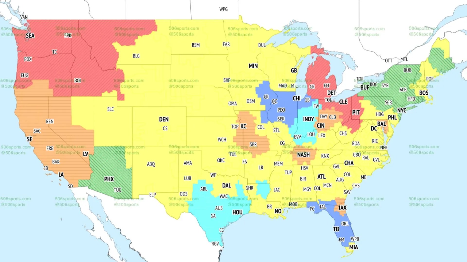 NFL Coverage Map Week 2 TV Schedule For FOX CBS Broadcasts FOX Week 2 NFL Coverage Map Late 