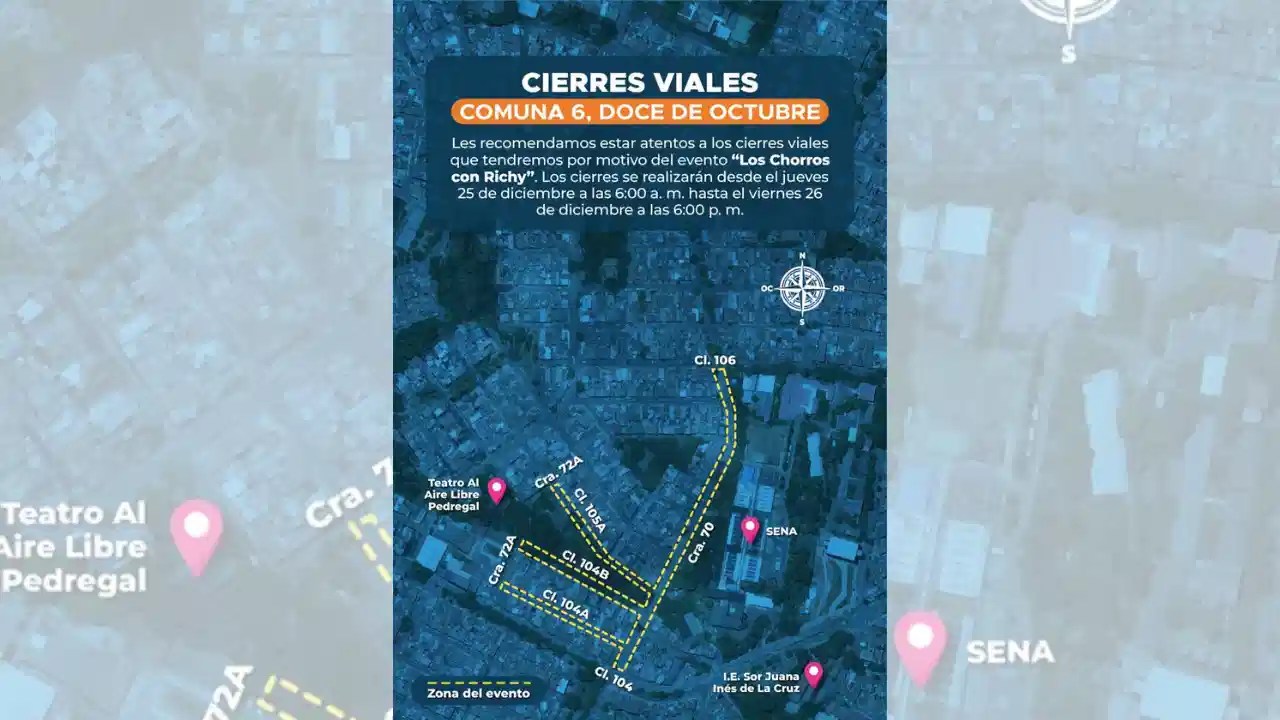 Watch out for the traffic jam! Road closures announced in Medellín due to an event after Christmas