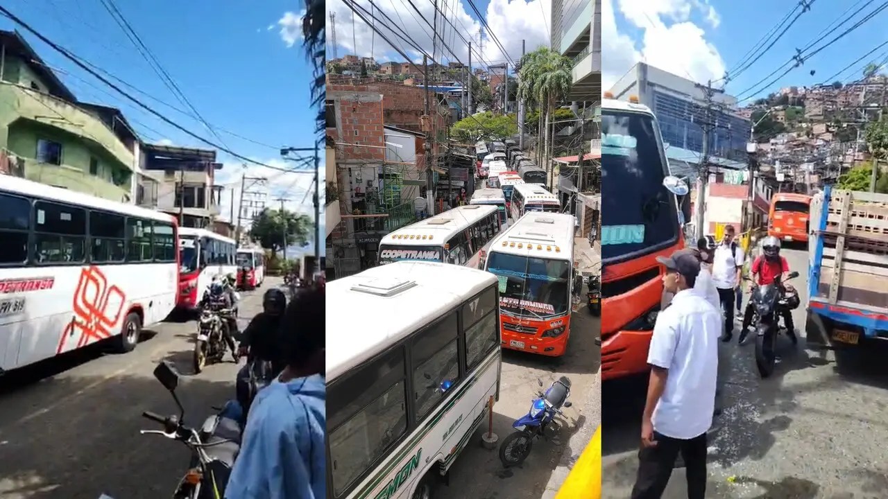 ¡Caos en la Comuna 1! Paro de buses mantiene bloqueado a Santo Domingo y deja a miles de usuarios a la deriva