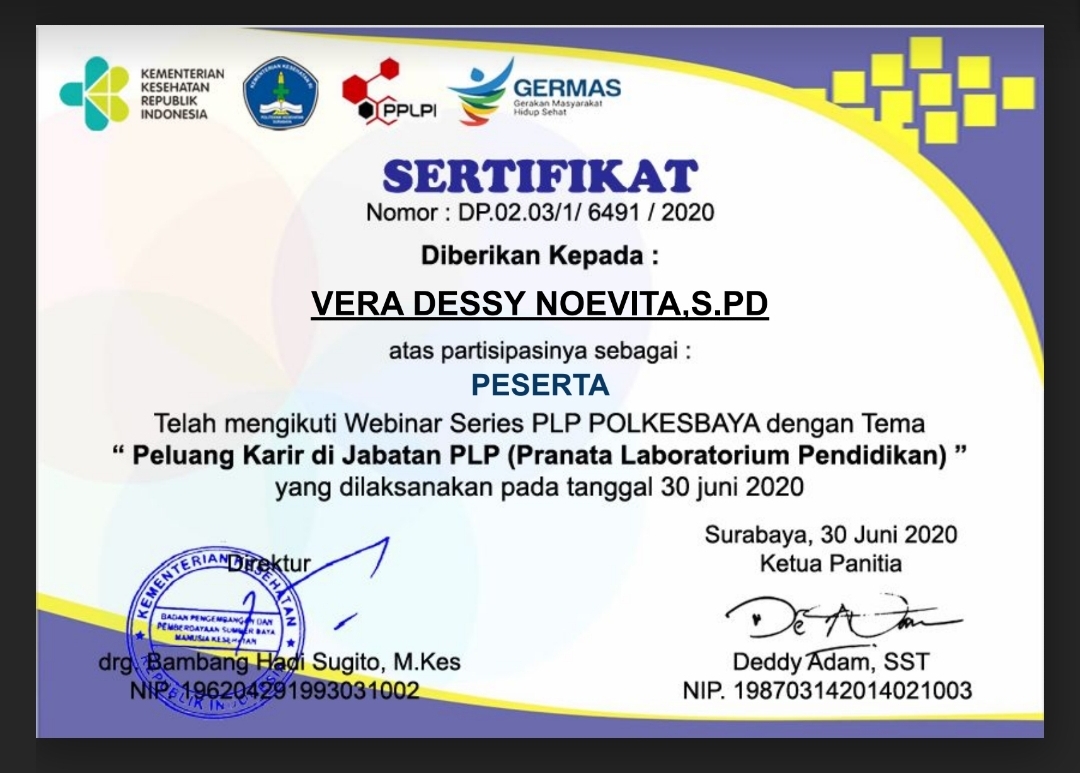 Sertifikat yang menunjukkan gagasan akademik atau non akademik di nasional maupun . S1 Pendidikan Kimia Fmipa Universitas Negeri Surabaya