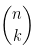 Pascal triangle notation.