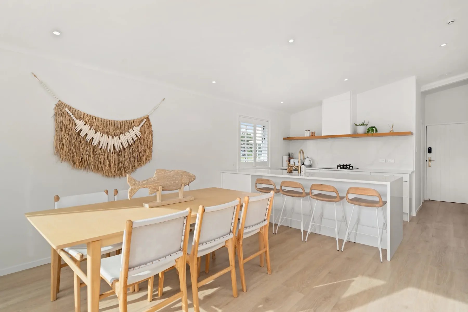 Open dining and kitchen area