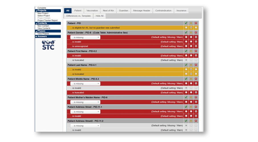 Example PHC Hub application page
