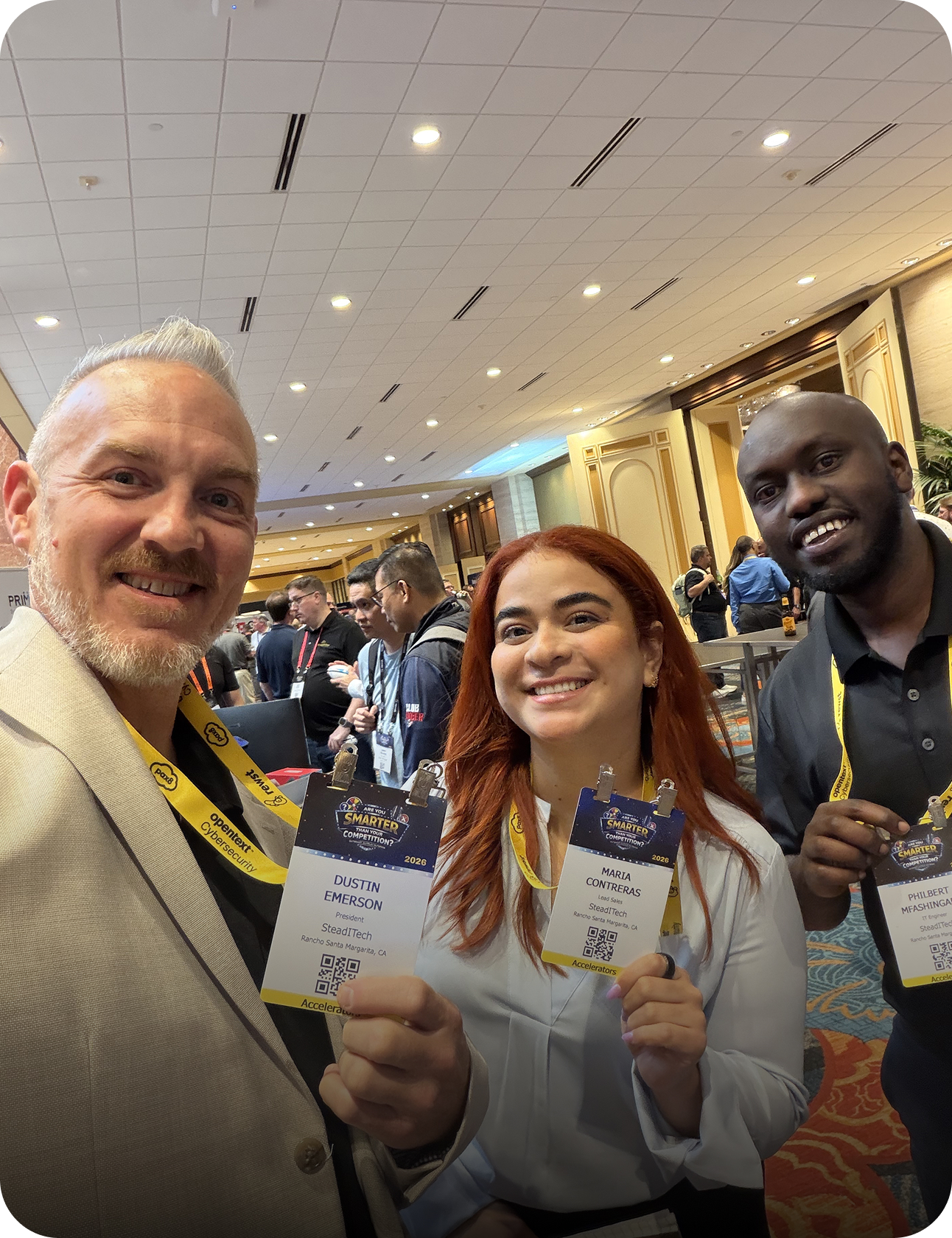 Dustin Emerson with Fernanda and Philbert at  TMT Bootcamp