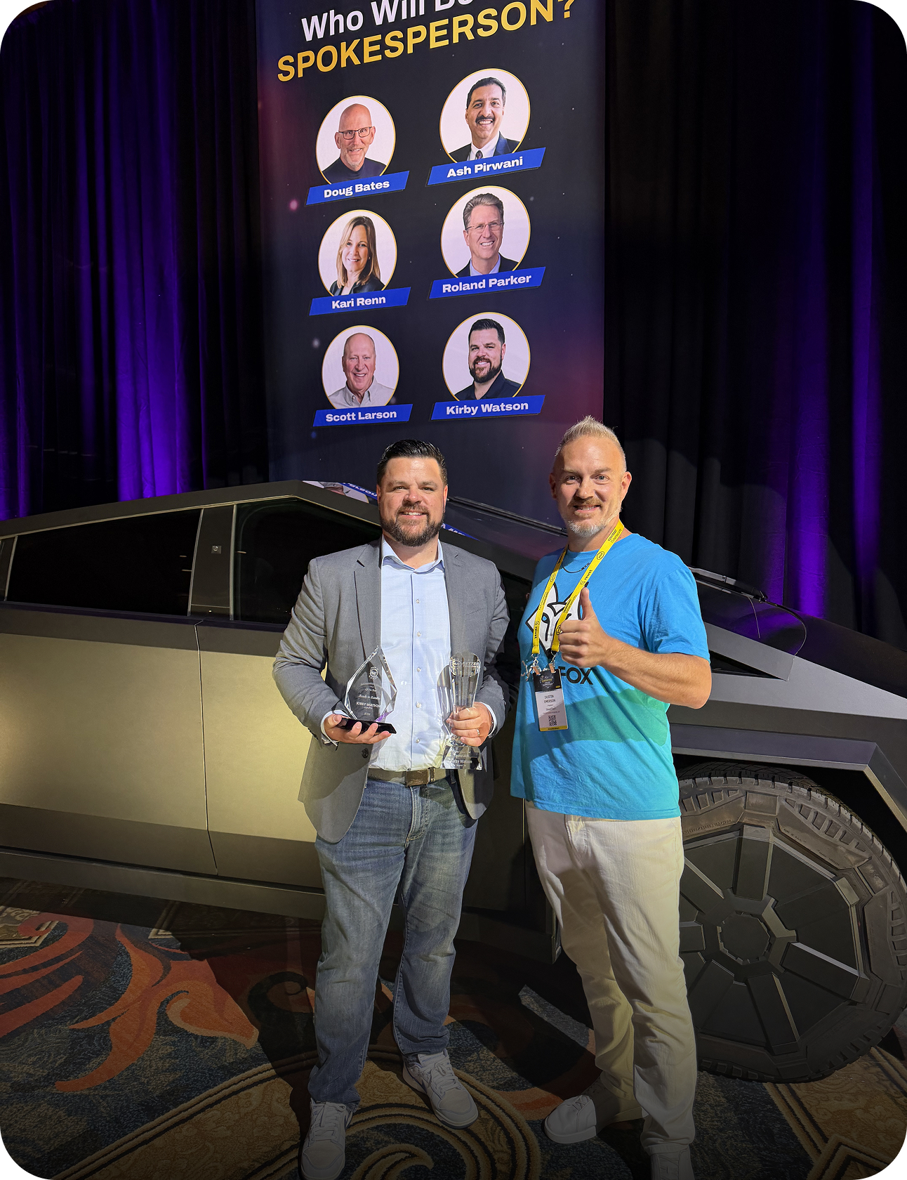 Dustin Emerson with Kirby Watson, Are You Better Than Your Competition Winner
