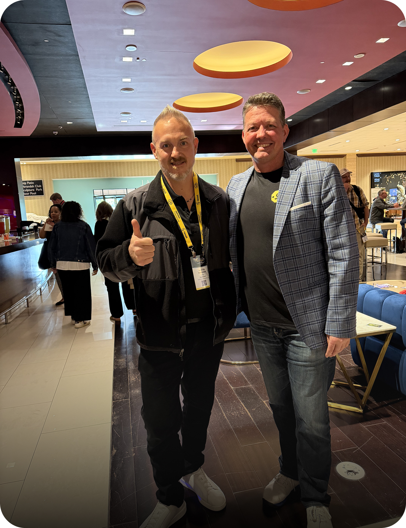 Dustin Emerson with VP of Coaching TMT, Jeff Johnson