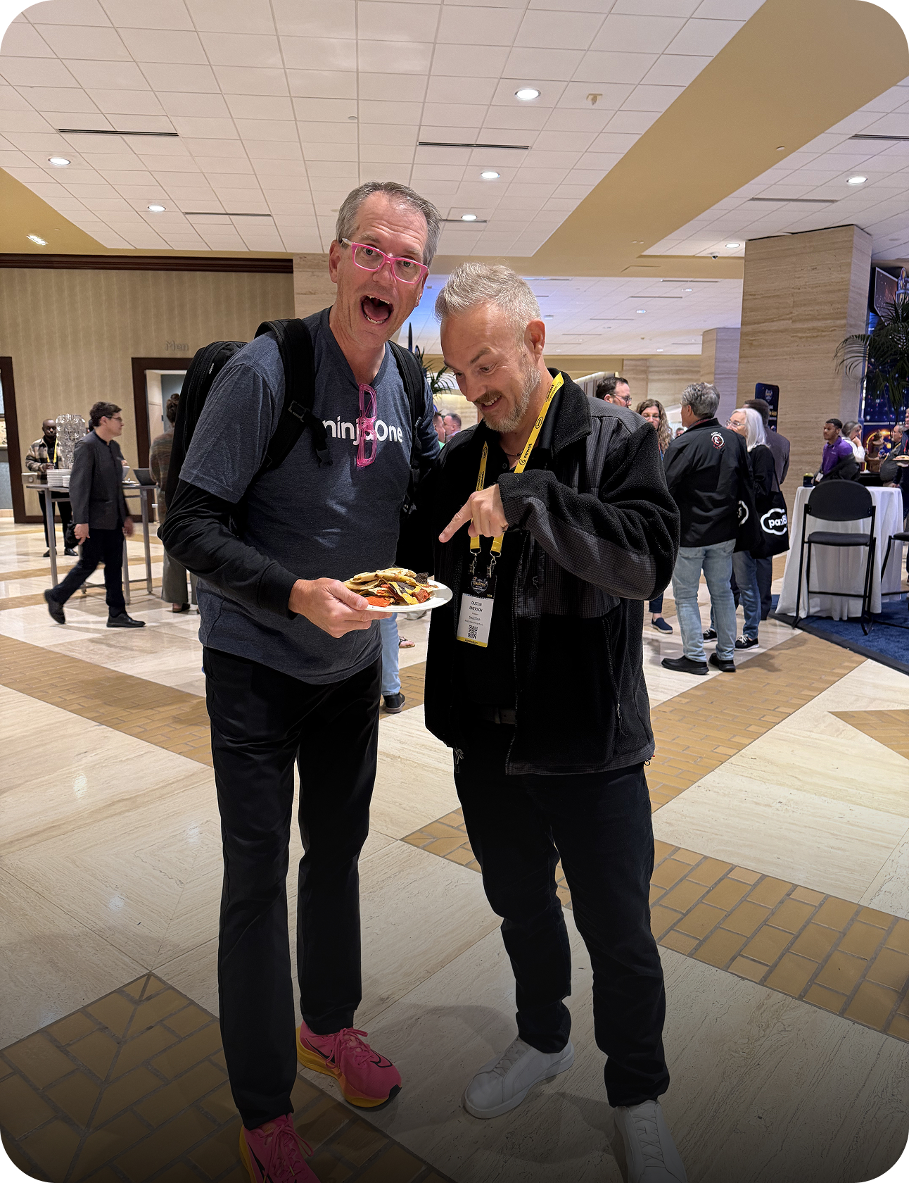 Dustin Emerson looking hungry with David Rendall at TMT Bootcamp