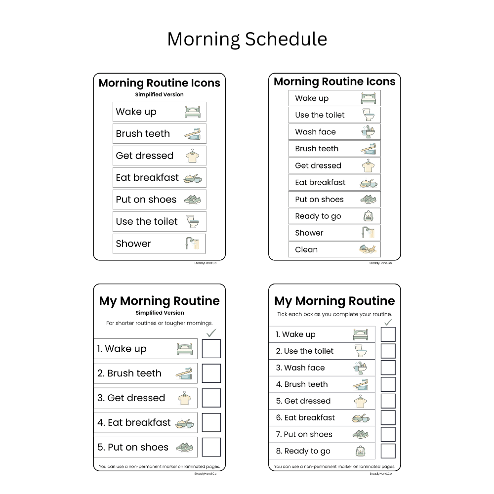 Morning Routine Visual Schedule + Icons