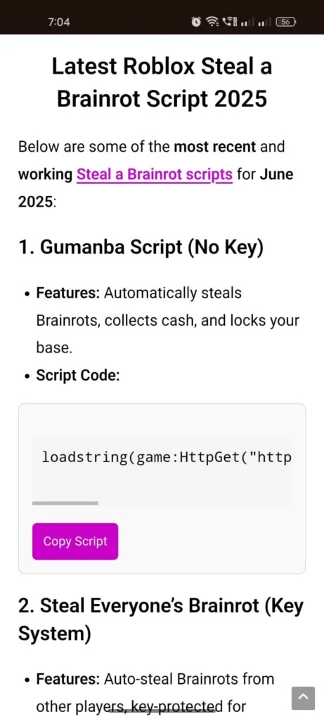 Steal A Brainrot Script Keyless 2026 Auto Steal Instant Steal Use Roblox Steal A Brainrot Script Step 3