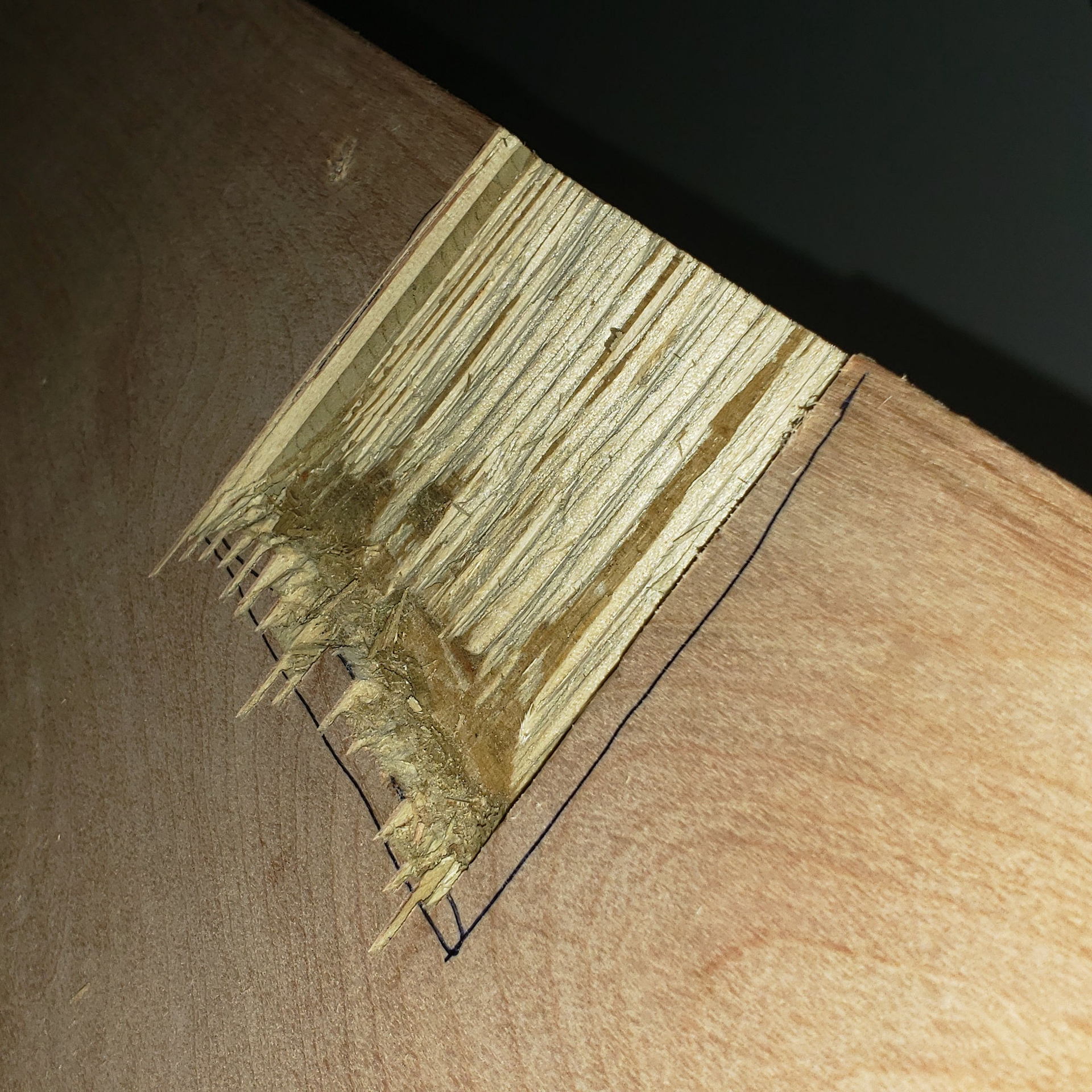 I solved the pinched wire by cutting this large notch behind the wall...